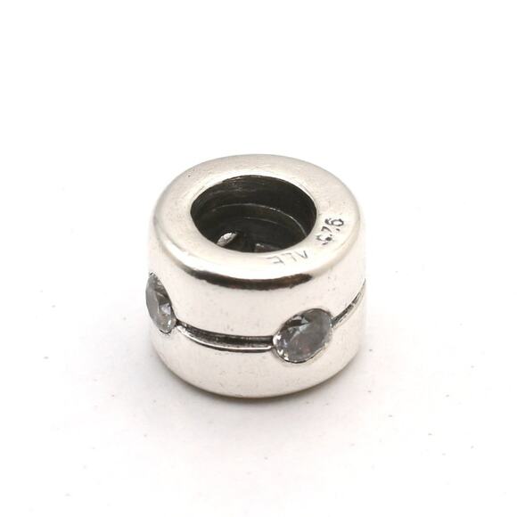 Authentic PANDORA Silver Band with Clear CZ Charm - 790172CZ - Picture 7 of 9